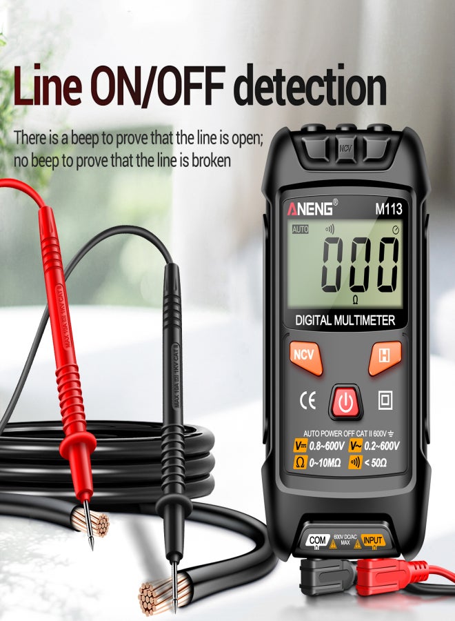 ANENG M113 Digital Mini Multimeter Tester Intelligent AC/DC Voltage Meter 1999 Counts LCD Voltage Resistance Meter Tester with NCV Data Hold Auto Ranging for Line On/Off Detection - Image 5
