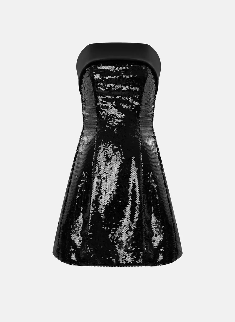 Lichi  Sequin mini dress with open shoulders for Women | Best Price UAE
