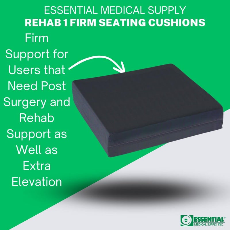 Essential Medical Supply Rehab 1 Foam Cushion - Extra Thick Seat Cushion for Office Chair, Wheelchair, and Car - Provides Additional Support and Pain Relief for Seniors - 18" x 16" x 4" - Image 3