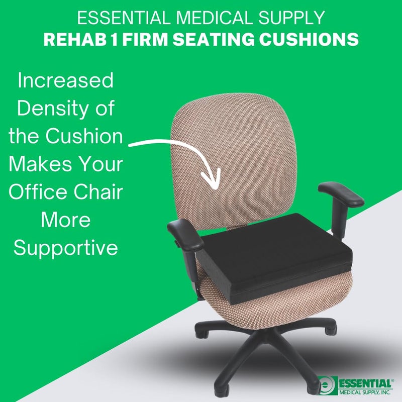 Essential Medical Supply Rehab 1 Foam Cushion - Extra Thick Seat Cushion for Office Chair, Wheelchair, and Car - Provides Additional Support and Pain Relief for Seniors - 18" x 16" x 4" - Image 4