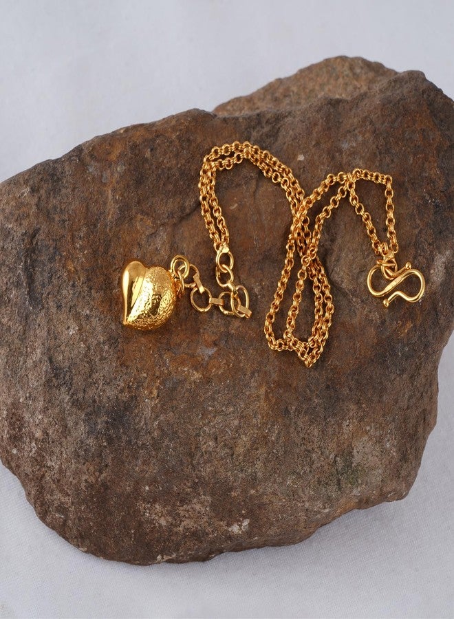 JFL - Jewellery for Less Romantic|Valentines day|Gift idea|for her|Wife|Girlfriend|Lover|Fiance|Crush Stylish Gold Plated Heart Dangler Adjustable Gold chain Bracelet for Girls and Women-Valentine - Image 2