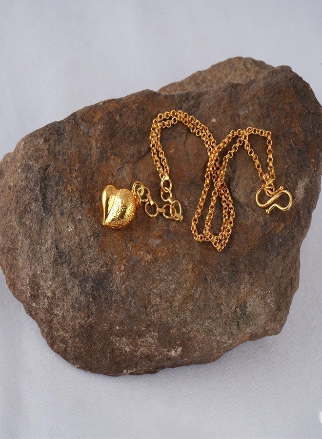 JFL - Jewellery for Less Romantic|Valentines day|Gift idea|for her|Wife|Girlfriend|Lover|Fiance|Crush Stylish Gold Plated Heart Dangler Adjustable Gold chain Bracelet for Girls and Women-Valentine - Image 4