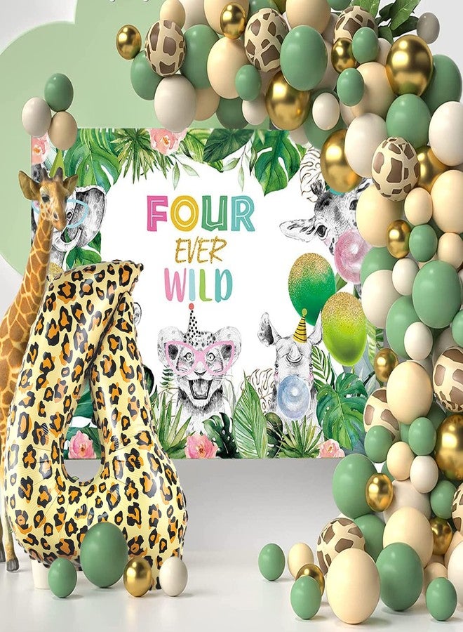 CHANGZHONG Number Balloons for Birthday Party Decorations 32inch Gold Leopard Cheetah Big Large Helium Foil Mylar Balloon for kids Adults Decor Supplies (Number 4) - Image 2