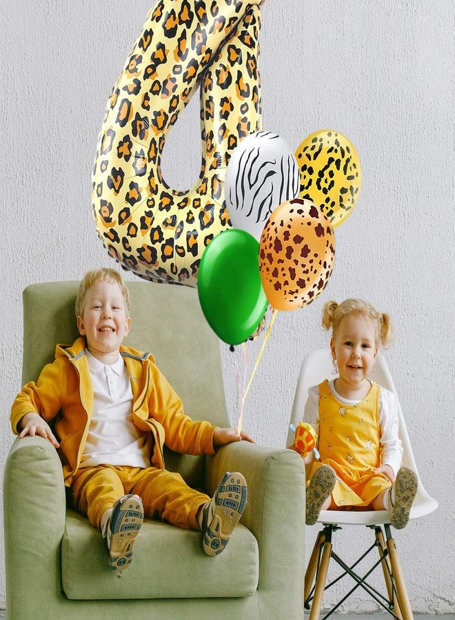 CHANGZHONG Number Balloons for Birthday Party Decorations 32inch Gold Leopard Cheetah Big Large Helium Foil Mylar Balloon for kids Adults Decor Supplies (Number 4) - Image 3