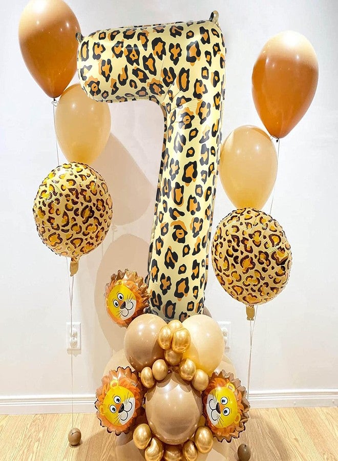 CHANGZHONG Number Balloons for Birthday Party Decorations 32inch Gold Leopard Cheetah Big Large Helium Foil Mylar Balloon for kids Adults Decor Supplies (Number 4) - Image 4