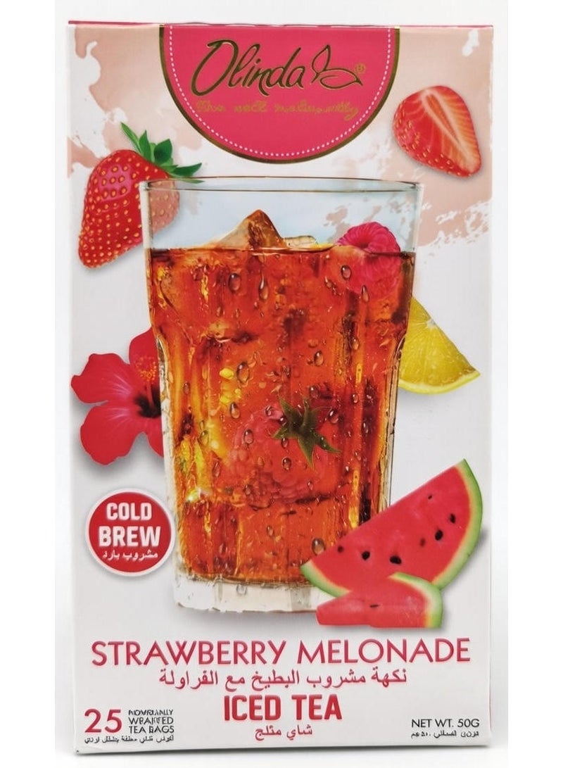 Strawberry Melonade Iced Tea Cold Brew 25 Tea Bags 50 Gm