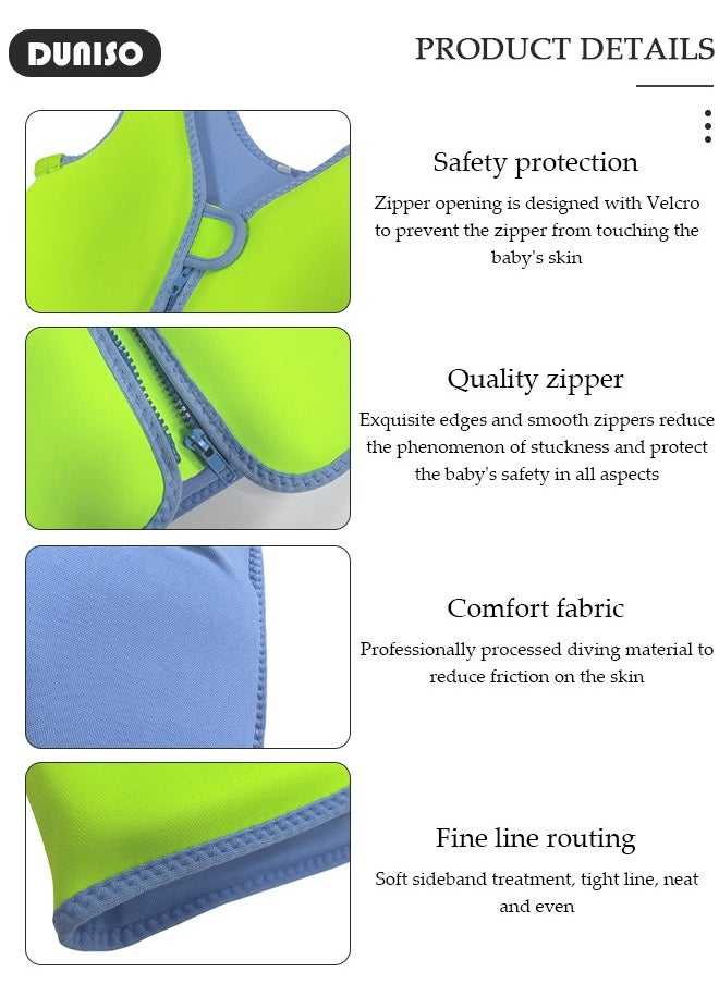 DUNISO Kids Swim Vest Float For Toddler,Floating Jackets Training Vest For Boys And Girls,Easy On And Off Swimming Pool Vest Aid For Age 2-6 Years,Learn To Swim Jacket With Zipper And Velcro  - Image 4