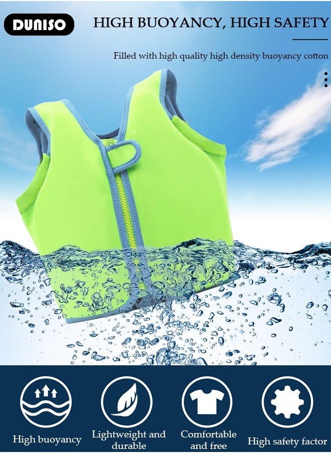 DUNISO Kids Swim Vest Float For Toddler,Floating Jackets Training Vest For Boys And Girls,Easy On And Off Swimming Pool Vest Aid For Age 2-6 Years,Learn To Swim Jacket With Zipper And Velcro  - Image 2