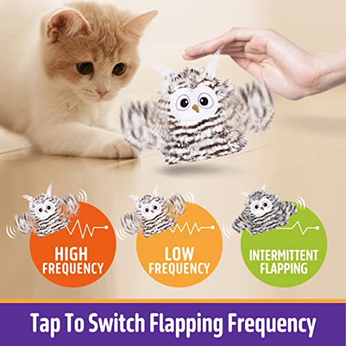 Kimee Interactive Cat Toy Rechargeable Automatic Chirping Owl Kitten Toy with Catnip, Auto Beating Wings Flying Bird Cat Toys for Indoor Cats to Play Alone, Never Boredom - Image 5
