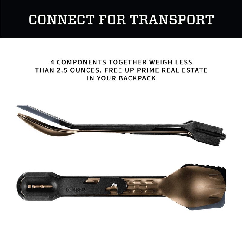 Gerber Gerber Gear ComplEAT Camping Utensils Set for Outdoor Cooking, Camping Cutlery with Fork, Spoon, Tongs, Spatula and Multi-Functional Tool, Burnt Bronze  - Image 3