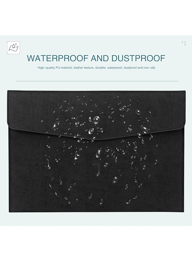 erorex Pu Leather A4 Document Holder File Organizer With Magnetic Snap Closure Black - Image 2