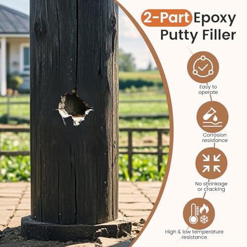 Boncart Epoxy Wood Putty, High Strength Filler Putty, Stainable 2-Part Epoxy Filler, 21.16 oz Structural Wood Repair Kit, Wooden Furniture Repair Kit for Damages (White) - Image 3