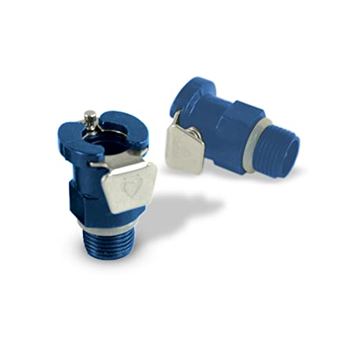 LeLuv Quick Disconnect Fitting - Female 1/4" to Male 1/8 inch NPT Nylon Stainless Steel Valve Cylinder Connector for Vacuum Pump Cylinder Cups, Quick-Connect Threaded Fitting - 2 Pack, Blue - Image 5