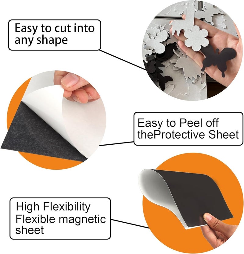 BFANGZ 10Pcs Large Magnetic Sheets with Adhesive Backing Flexible Strong Magnet Paper for Crafts Photos and Die Storage Easy to Cut (10Pcs, A4 Size 12×8.5inch) - Image 4