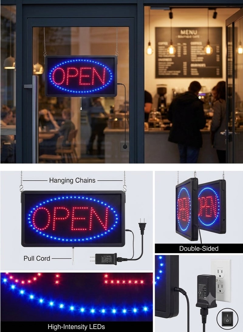 لافتة LED مضيئة مفتوح للأعمال، لوحة إعلانية كهربائية للمحلات التجارية والمتاجر والمطاعم والمقاهي - Image 2
