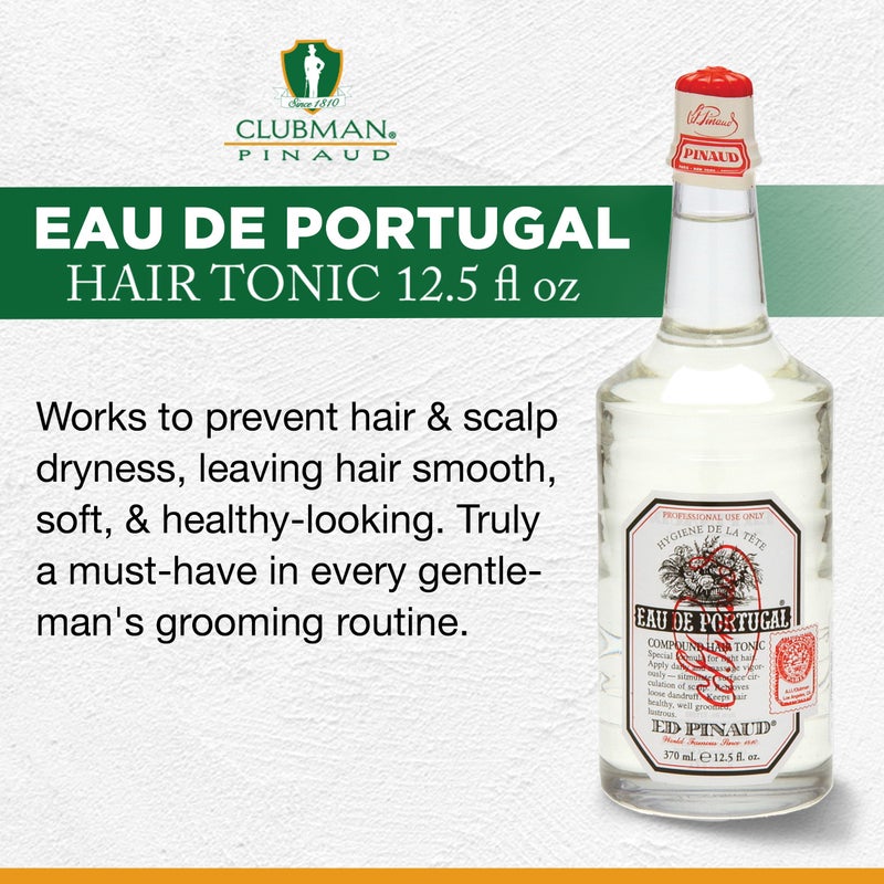 Clubman Pinaud Eau de Portugal Compound Hair Tonic, Formulated for Light Hair, Removes Loose Dandruff, 12.5 fl oz, 1-pack - Image 3