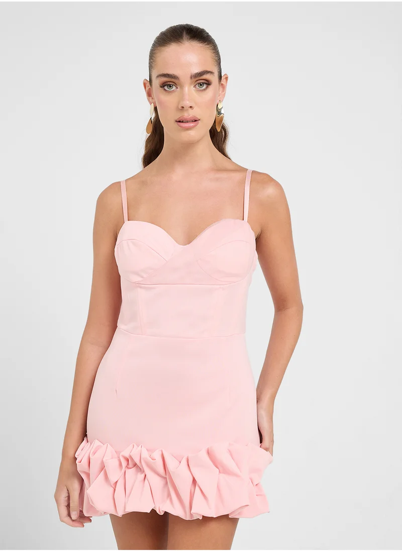 Ginger Strappy Mini Dress With Ruffle Hem