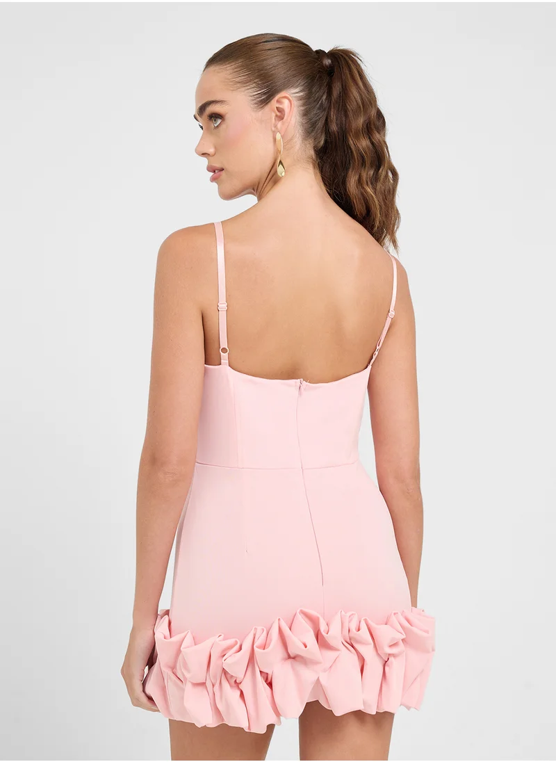 Ginger Strappy Mini Dress With Ruffle Hem