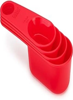 Joseph Joseph Joseph Joseph Duo 4-piece Measuring Cup Set with clip-together handles, Red 
