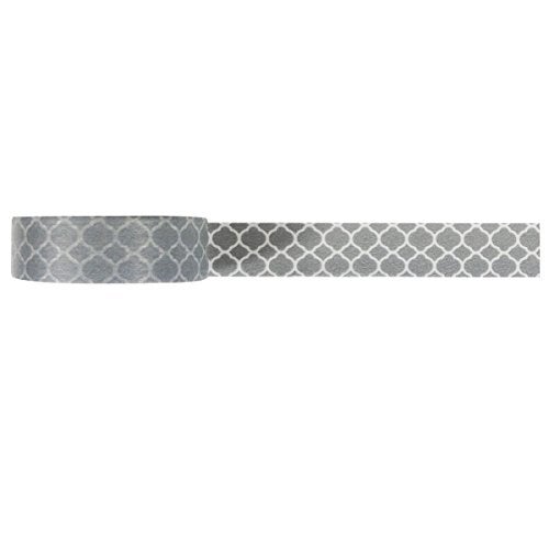 Wrapables Grey Marrakech Trellis Washi Masking Tape, Set of 3 - Image 3