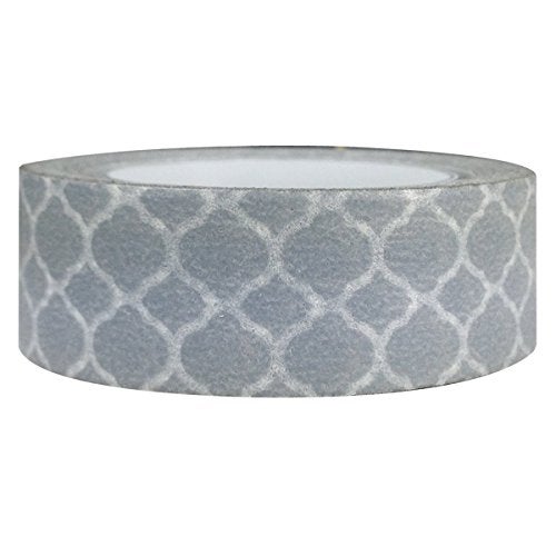 Wrapables Grey Marrakech Trellis Washi Masking Tape, Set of 3 - Image 2