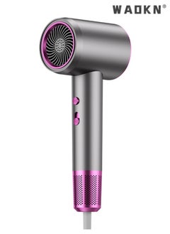 Professional Ionic Hair Dryer, Powerful 2000W Fast Drying Low Noise Blow Dryer with Hair Dryer Quiet Hair Dryer Mini Hair Dryer 3 Temperature Settings with Hot/Cold Button Nozzle for Travel Home Salon