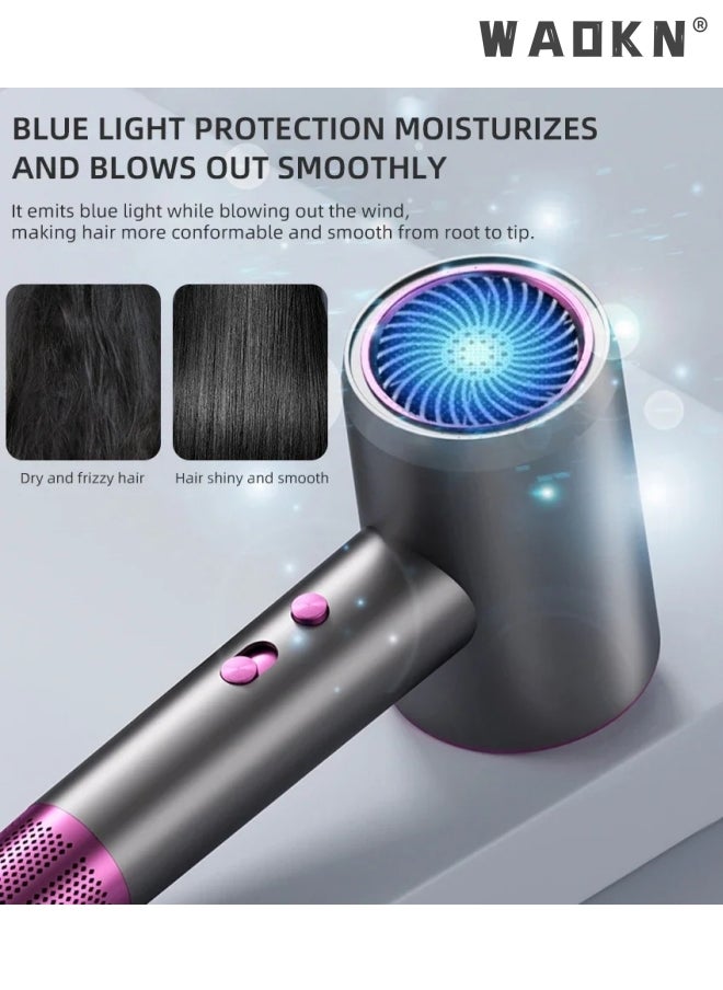 WAOKN - Professional Ionic Hair Dryer, Powerful 2000W Fast Drying Low Noise Blow Dryer with Hair Dryer Quiet Hair Dryer Mini Hair Dryer 3 Temperature Settings with Hot/Cold Button Nozzle for Travel Home Salon - Image 1
