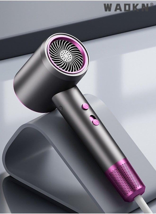 WAOKN - Professional Ionic Hair Dryer, Powerful 2000W Fast Drying Low Noise Blow Dryer with Hair Dryer Quiet Hair Dryer Mini Hair Dryer 3 Temperature Settings with Hot/Cold Button Nozzle for Travel Home Salon - Image 1