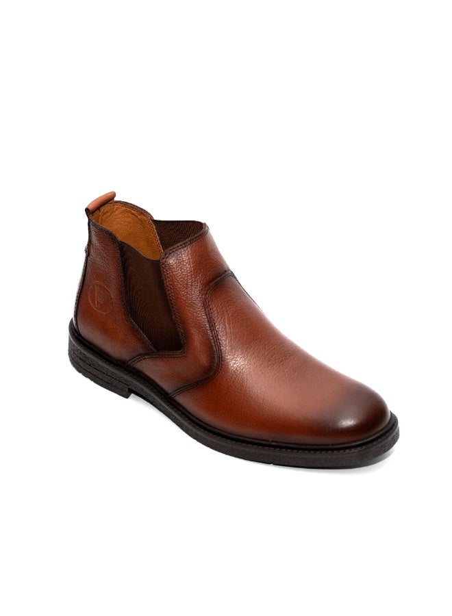 Levent Genuine Leather Men Chelsea Boots - Tan - Image 1