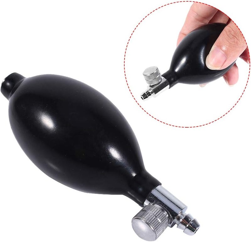 DEWIN Sphygmomanometer Bulb Replacement Manual Inflation Blood Pressure Latex Bulb with Air Release Valve Black - Image 3