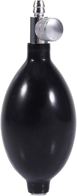 DEWIN Sphygmomanometer Bulb Replacement Manual Inflation Blood Pressure Latex Bulb with Air Release Valve Black - Image 1
