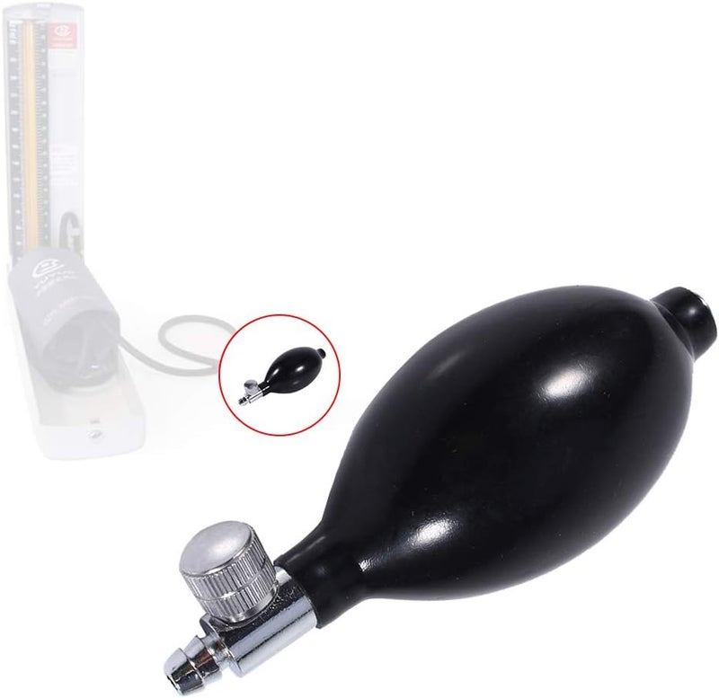 DEWIN Sphygmomanometer Bulb Replacement Manual Inflation Blood Pressure Latex Bulb with Air Release Valve Black - Image 2