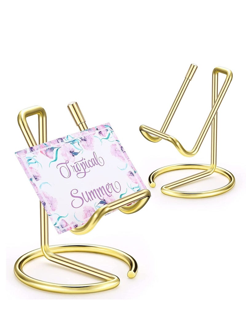 سيوسي حامل بطاقات الأعمال المعدنية للمكتب ، وحامل الهاتف الخلوي ، وحامل عرض بطاقات الاسم ، ومنظم بطاقات الاسم التجاري لسطح المكتب والمكتب يستخدم على سطح المكتب للنساء والرجال (ذهبي ، قطعتان) - Image 1