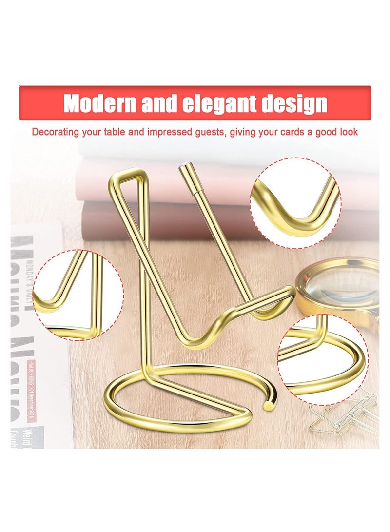 سيوسي حامل بطاقات الأعمال المعدنية للمكتب ، وحامل الهاتف الخلوي ، وحامل عرض بطاقات الاسم ، ومنظم بطاقات الاسم التجاري لسطح المكتب والمكتب يستخدم على سطح المكتب للنساء والرجال (ذهبي ، قطعتان) - Image 3