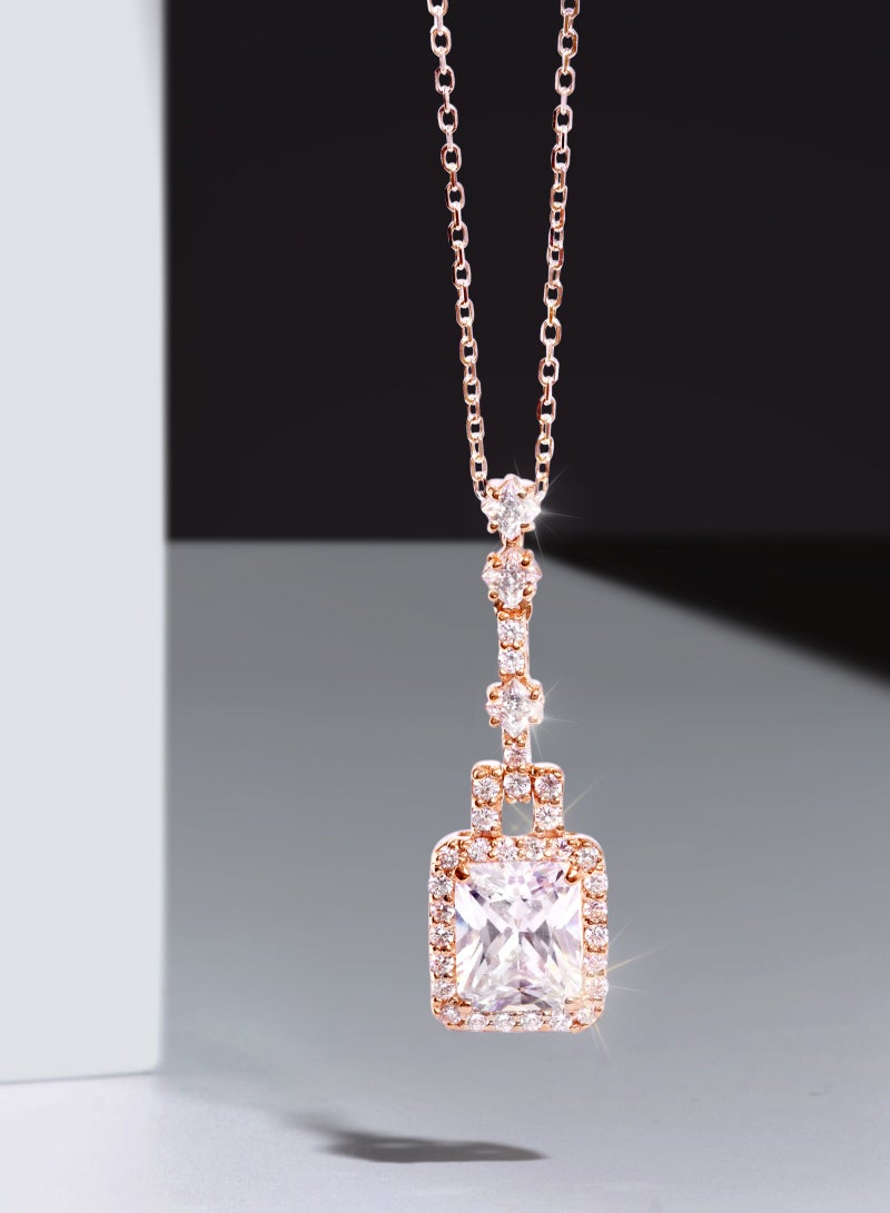 AWNL Eternal Blossom Women's Necklace - Pendant with CZ Diamond and Sterling Silver, Middle East Exclusive Collection - Image 2