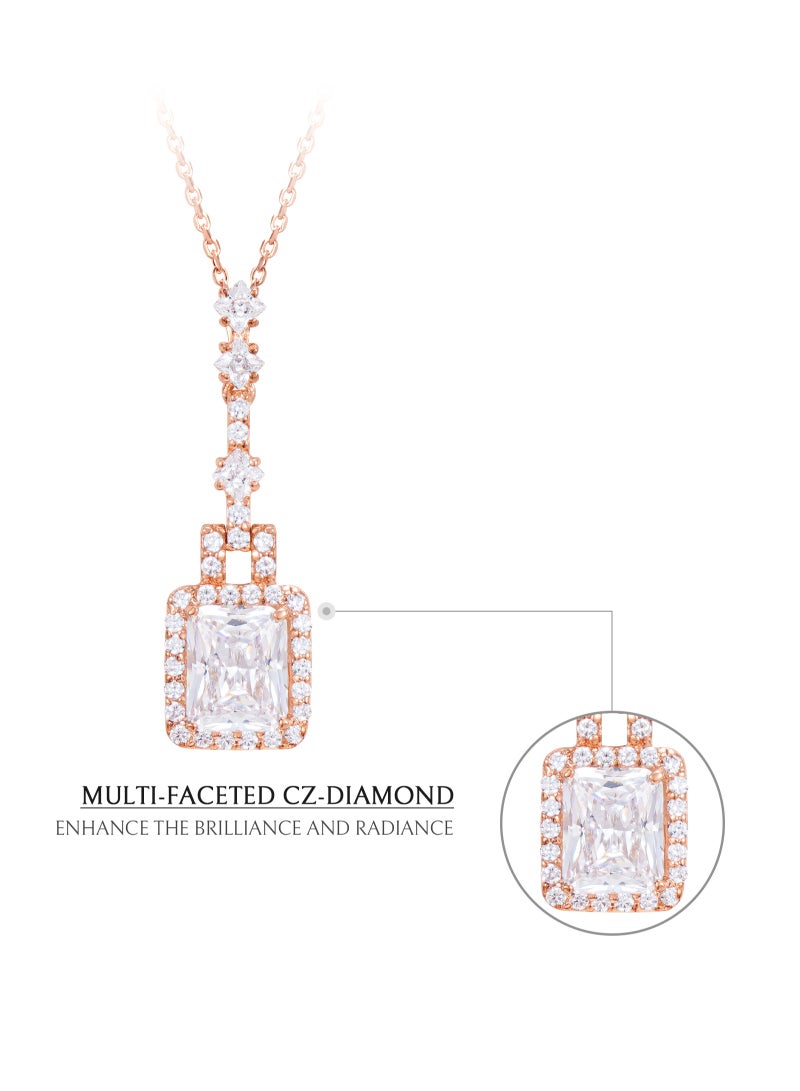 AWNL Eternal Blossom Women's Necklace - Pendant with CZ Diamond and Sterling Silver, Middle East Exclusive Collection - Image 3