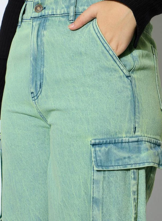 NOH.VOH Noh.Voh Washed Pintuck Detail Cargo Jeans