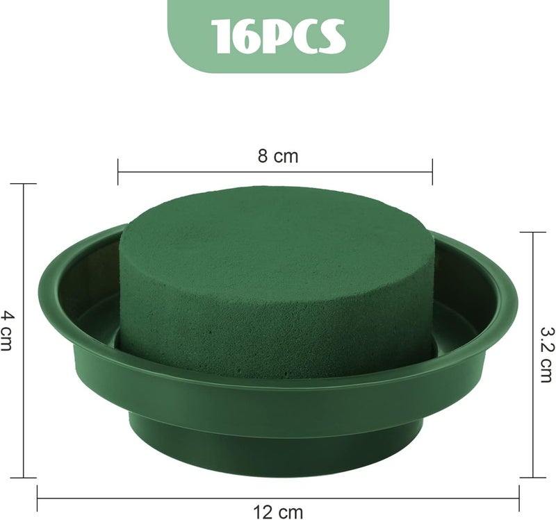 Maitys Floral Foam with Bowl 4.7 Inch Green DIY Flower Arrangement Kit Round Wet Foam, Wedding Aisle Flowers, Party Decoration (8 Pieces) - Image 2