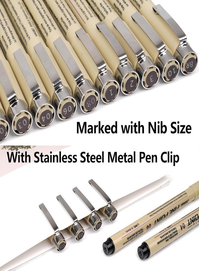 Swarush 12 Pieces Black Fine Point Pens Set with Different Nib Sizes – Extra Fine Point Type for Calligraphy, Drawing, Writing, Designing, Comic, Waterproof & Quick Drying - Image 5