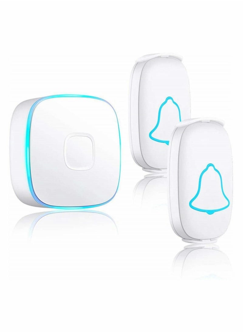 SYOSI - Wireless Doorbell, Waterproof Door Bell with 38 Melodies and Led Flash,1000-Foot Range, 4 Level Volume, 2 Remote Buttons and 1 Receiver - Image 1