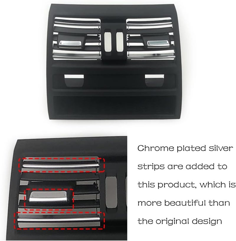 CHUANGHUI for BMW 5 Series F10 F11 2011-2016 Air Condition AC Vent, Center Air Vent Replacement Cover Console Dashboard Air Vent Grille 520i 528i 530i 535d 535i 550i (Rear) - Image 3