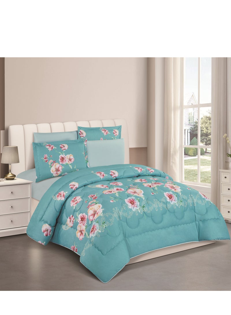 Stargold Super Soft Printed Comforter, 6pcs Set, Microfiber High-Quality Fabric, Stylish and Premium Design, Durable, Ideal For Home Bedroom 240X220CM - Image 1