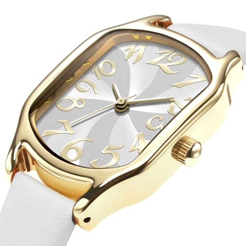 Asan Ge Women's Leather Strap Watch, Dainty Waterproof Square Watch, Vintage Watches for Small Wrists with Seconds and Numbers Dial, Easy to Read, for Everyday Style and Gift - Image 2