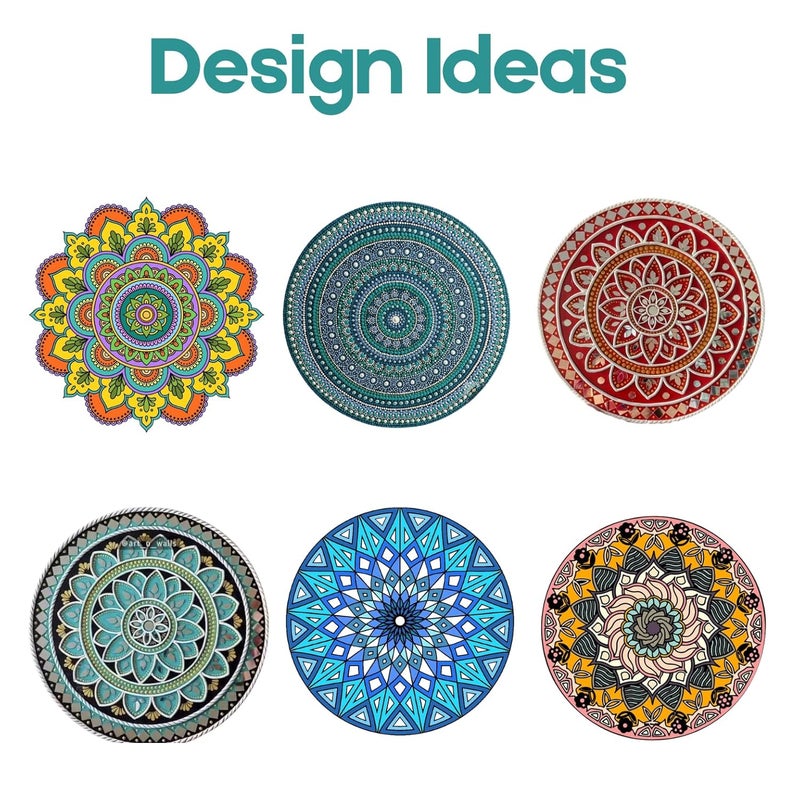 CRAFTICK قاعدة MDF دائرية بسيطة 2 بوصة للاعمال الفنية والحرفية | مجموعة من 50 | سمك 2.8 مم | دائرة خشبية غير مطلية ممتازة للرسم، ديكور الجدران، فن ليبان - Image 3