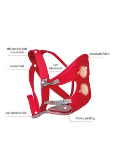BLOOMING TIME 4-In-1 Kids Adjustable Carrier With Comfortable Head Support And Buckle Strap - Red  - Image 4