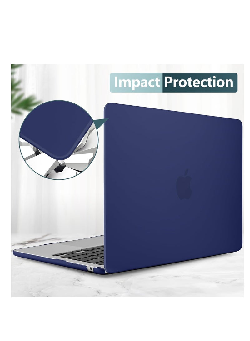 3 in 1 Bundle Hard Case Compatible with MacBook Air 13.6 inch Case 2025 2024 2023 2022 Release M4 M3 M2 A3240 A3113 A2681 Liquid Retina Display, Plastic Hard Shell Case + Keyboard Cover + Screen Protector, Navy Blue - Image 2
