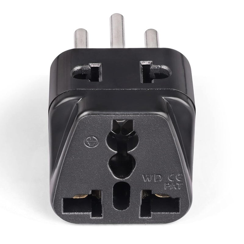 OREI OREI India to Switzerland Rwanda Liechtenstein Type J Travel Adapter Plug 2 in 1 CE Certified RoHS Compliant Black Color DB11ABLK  - Image 3