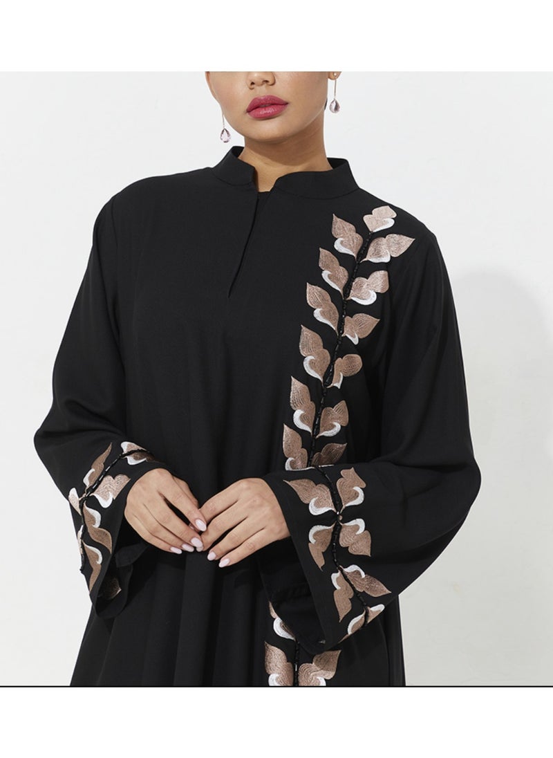 Rosette Abaya Embellished Abaya With Embroidery Wide sleeves  - Image 4