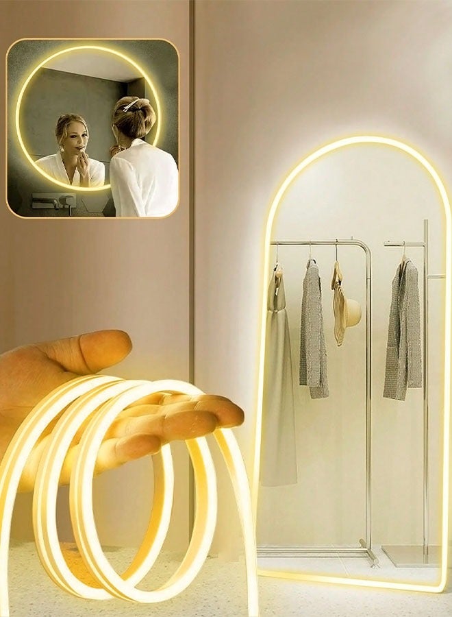 قطاع إضاءة النيون التي تعمل باللمس Led بطول 3م، قطاع إضاءة خلفي مرن وقابل للتعتيم بتوصيل USB، مناسب للبث المباشر وإضاءة المرآة في الحمام - Image 1