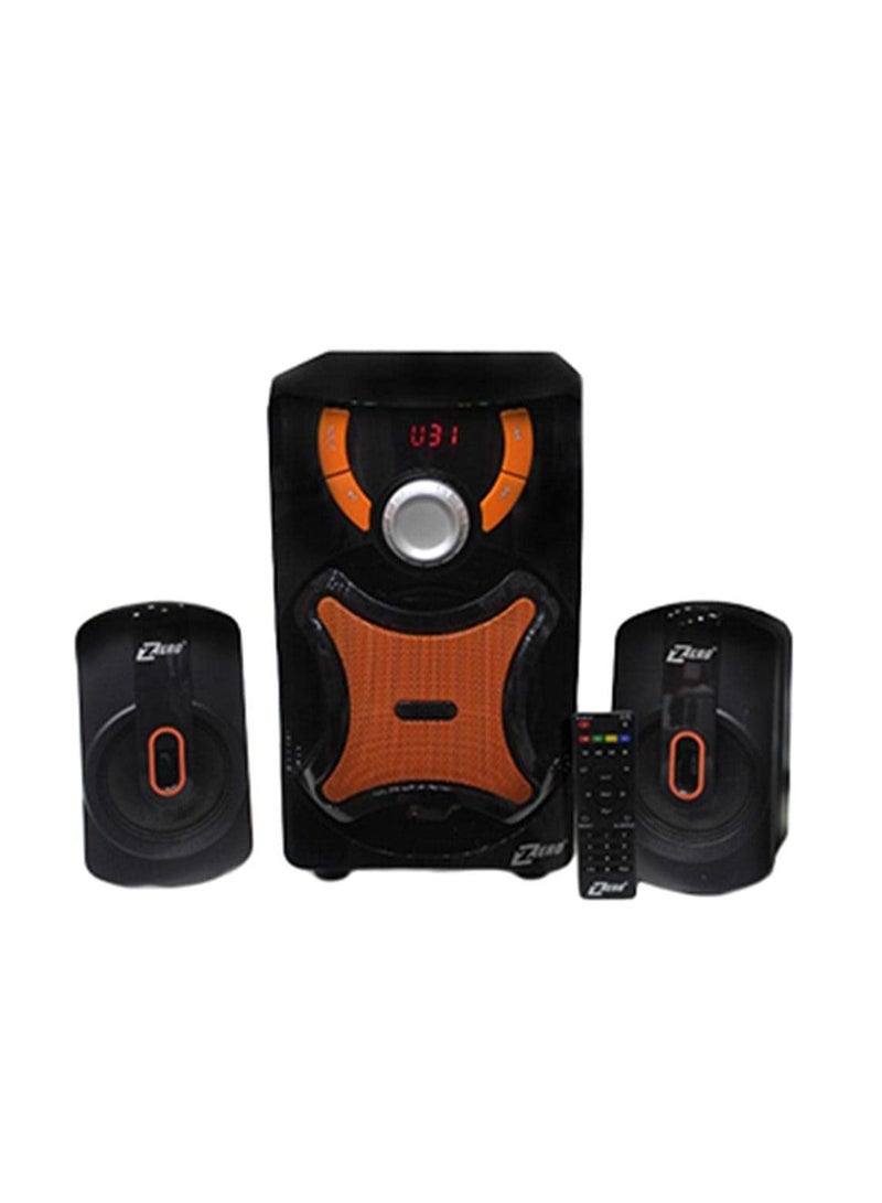 Zero ZR-3020 wired and wireless speaker, black and orange